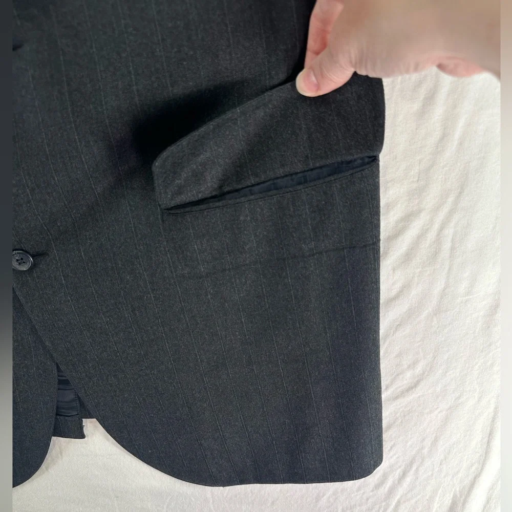Brooks Brothers Golden Fleece Mens Blazer Suit Jacket Size 43XL‎ Pin Gray Stripe